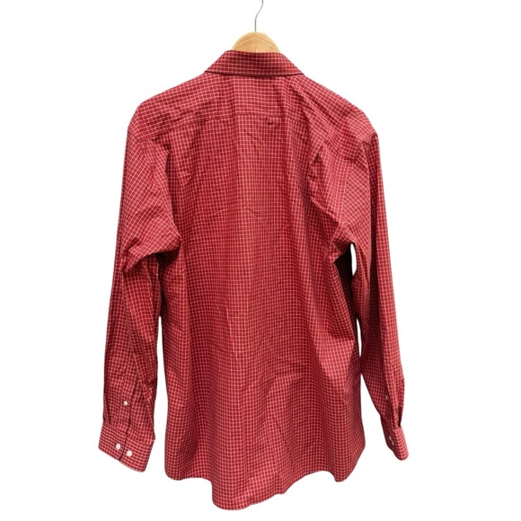 LL Bean Men’s Traditional Fit Red/ rust check Long Sleeve Button Down Size L - Picture 5 of 9